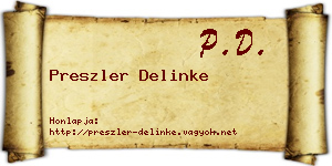 Preszler Delinke névjegykártya